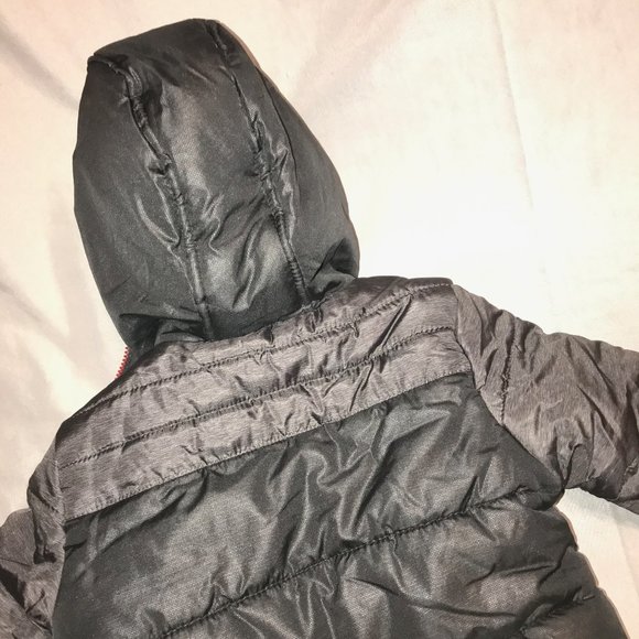 RM 1958 Insulated Hooded Jacket, Black/Red, 4T